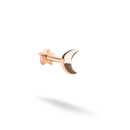 Crescent Flatback Ear Piercing 14K Gold
