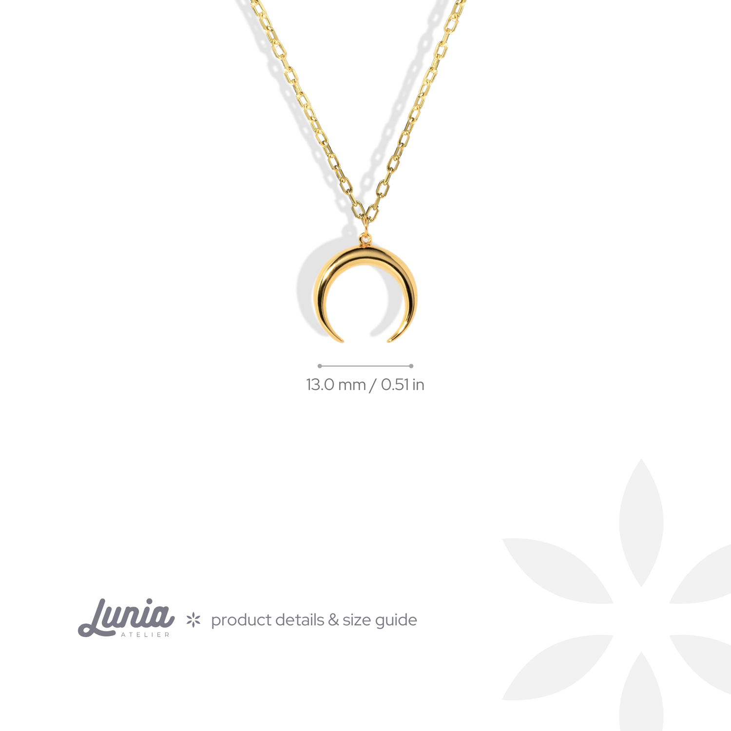 Crescent Moon Necklace 14K Gold