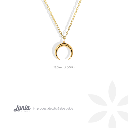 Crescent Moon Necklace 14K Gold