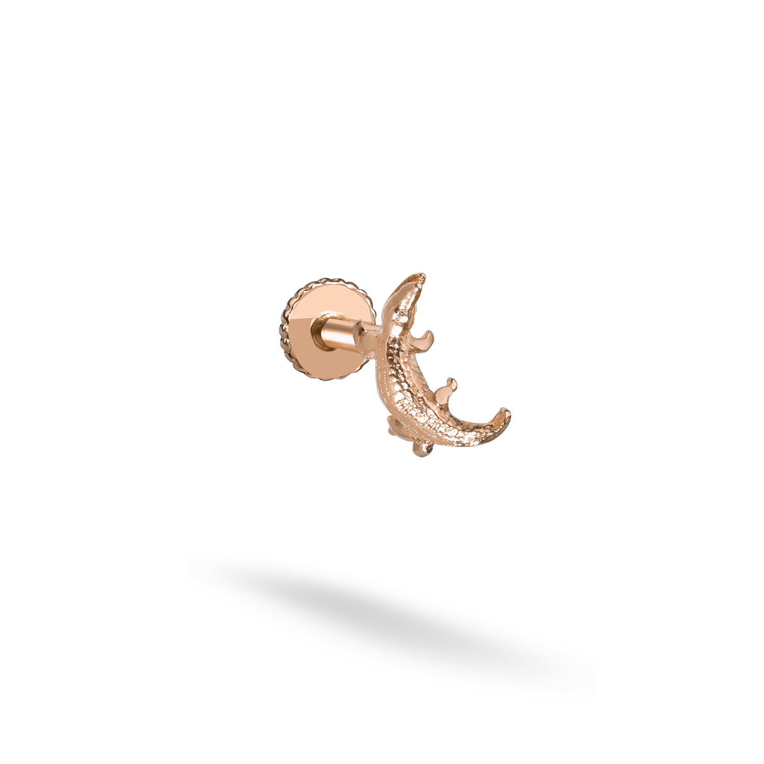 Crocodile Flatback Ear Piercing 14K Gold