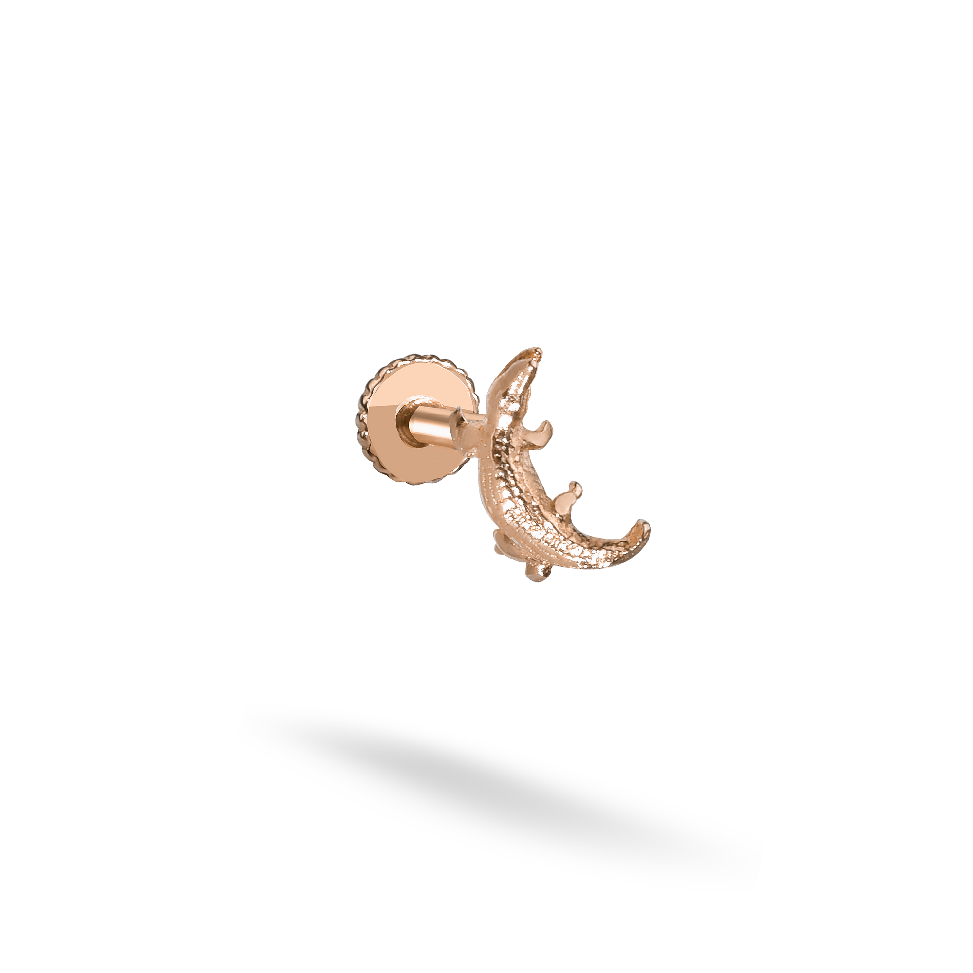 Crocodile Flatback Ear Piercing 14K Gold