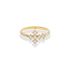 Cross Line Stone Diamond Ring 14K Gold