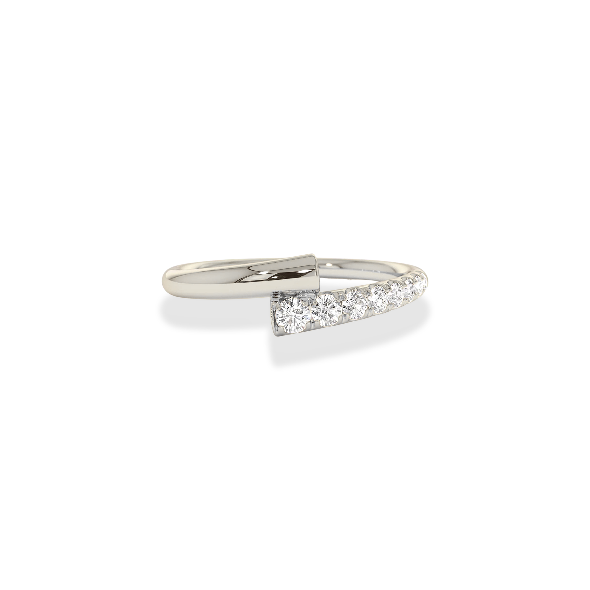 Cross Spiral Diamond Ring 14K Gold