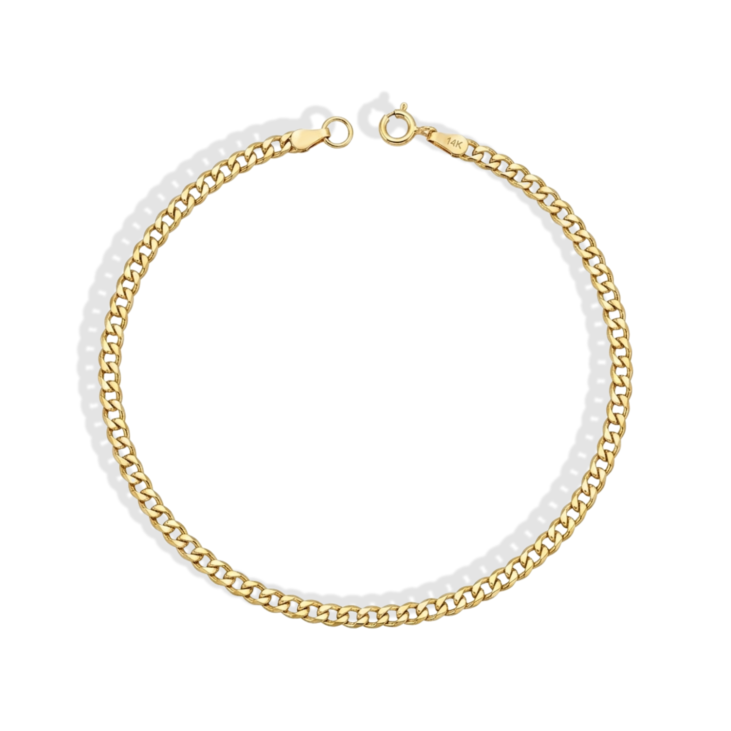 Cuban Chain Bracelet 14K Gold, a timeless chain link bracelet for Man or Woman. A bold mens gold bracelet designed for everyday style.