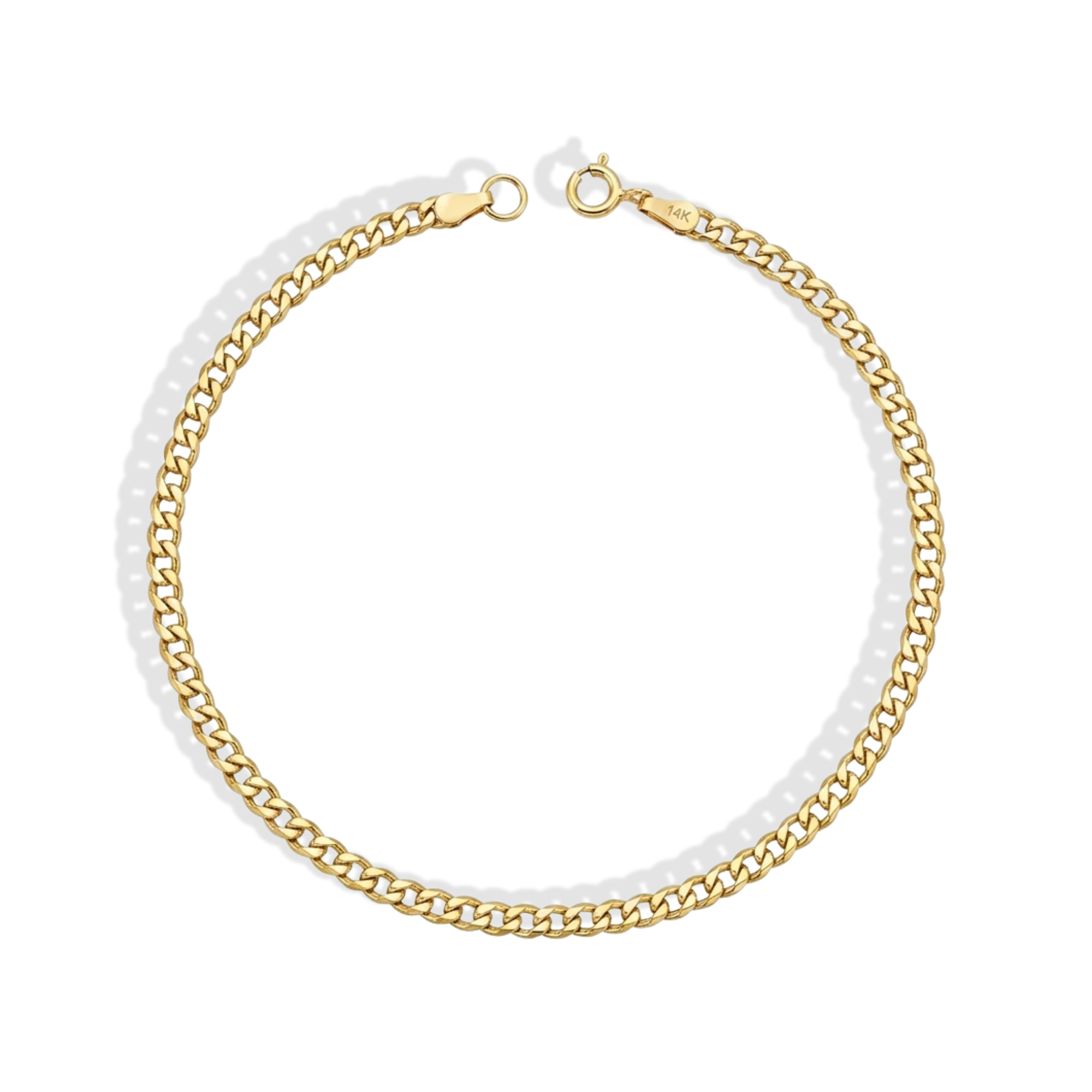 Cuban Chain Bracelet 14K Gold, a timeless chain link bracelet for Man or Woman. A bold mens gold bracelet designed for everyday style.