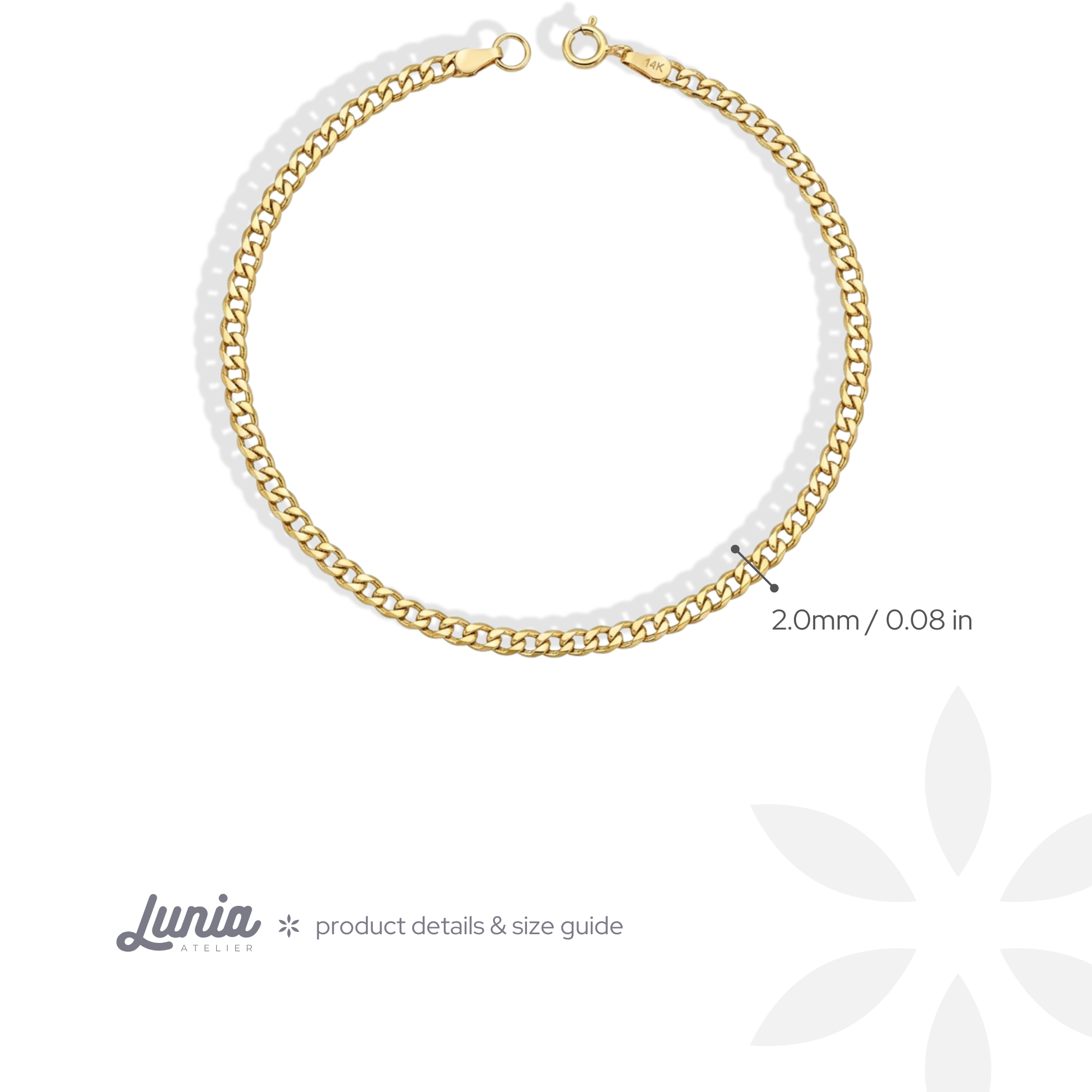 Cuban Chain Bracelet 14K Gold