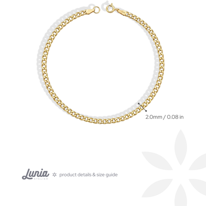 Cuban Chain Bracelet 14K Gold