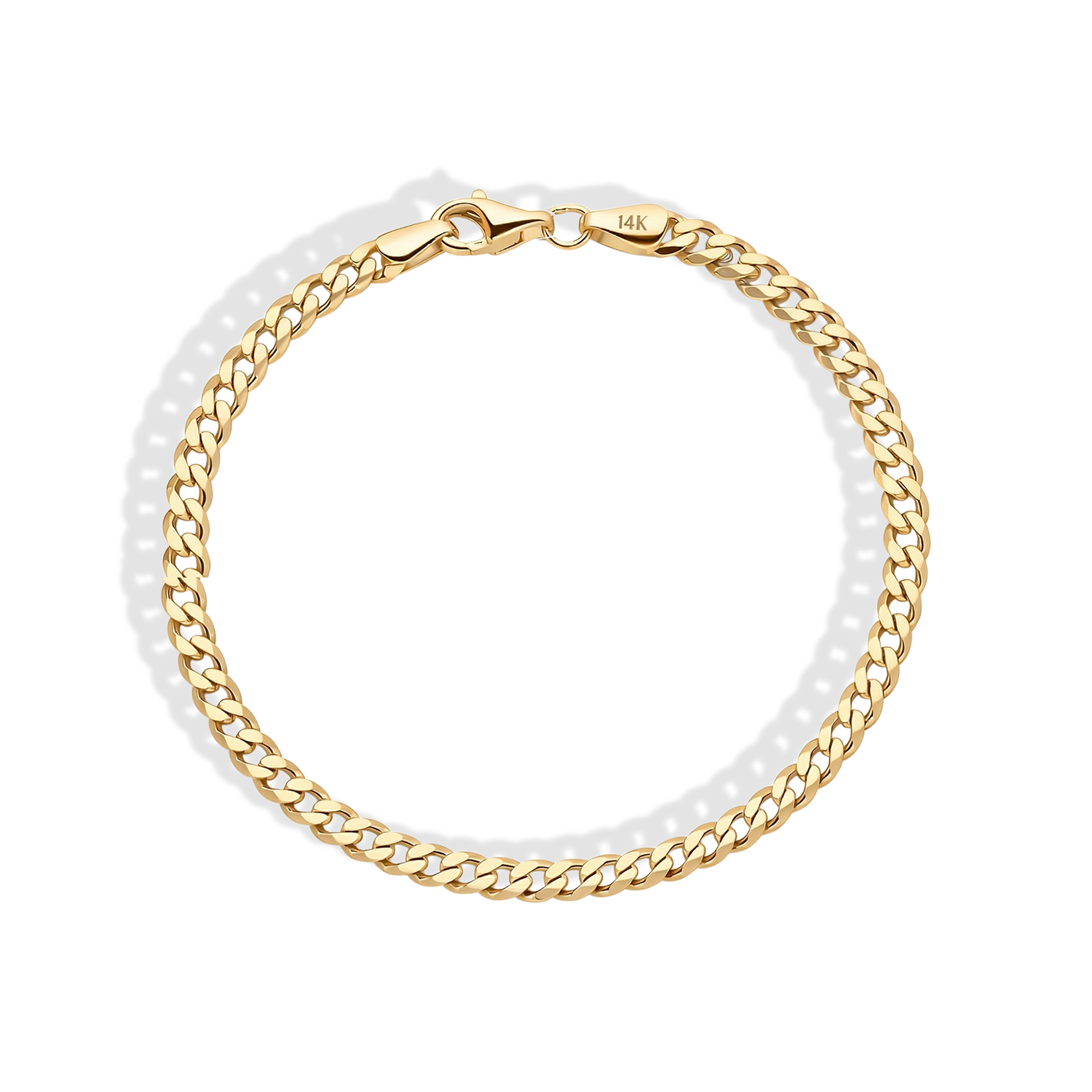Cuban Link Chain Bracelet 14K Gold