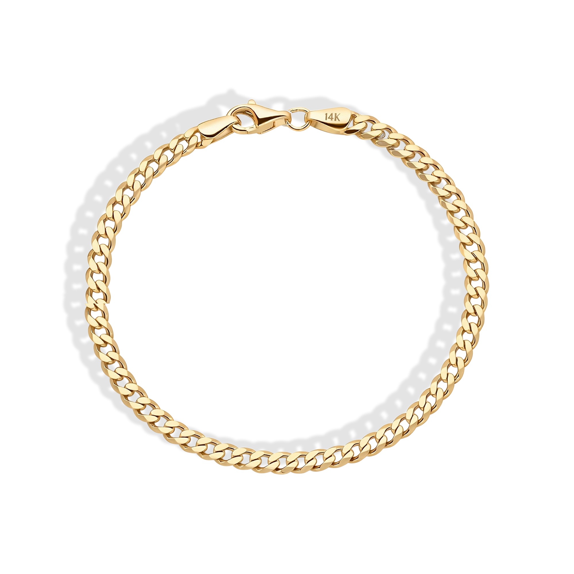 Cuban Link Chain Bracelet 14K Gold