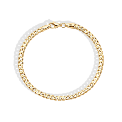Cuban Link Chain Bracelet 14K Gold