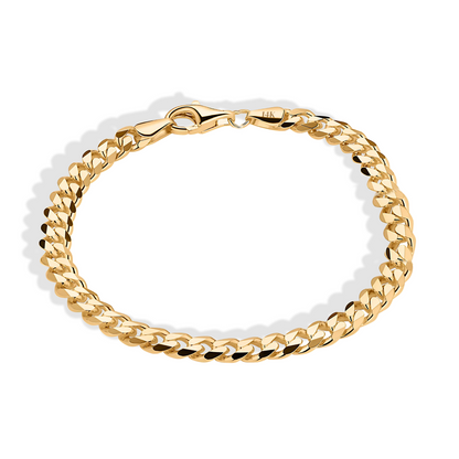 Cuban Link Chain Bracelet 14K Gold