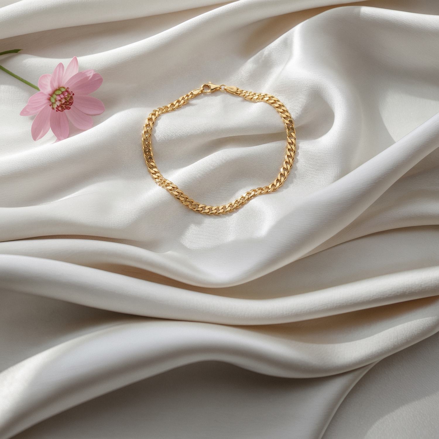 Cuban Link Chain Bracelet 14K Gold