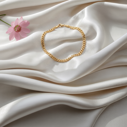 Cuban Link Chain Bracelet 14K Gold