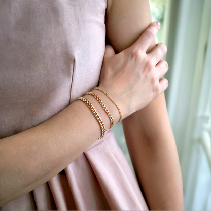 14K Gold Handmade Cuban Link Bracelet

