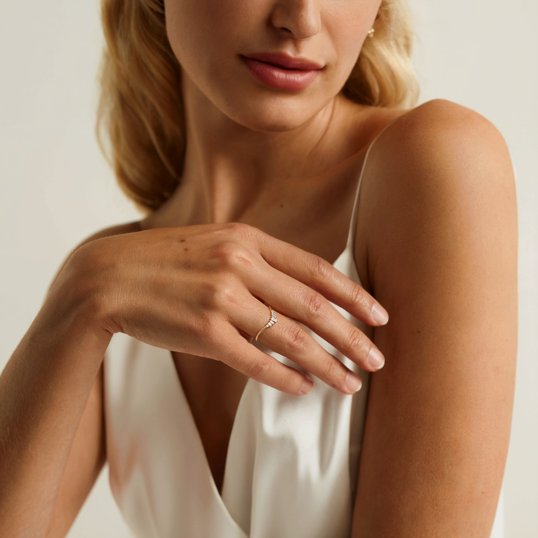 Crafted from solid 14K gold, this ring combines durability with elegance.