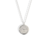 14K white gold watch face pendant with the look of a vintage steel dial