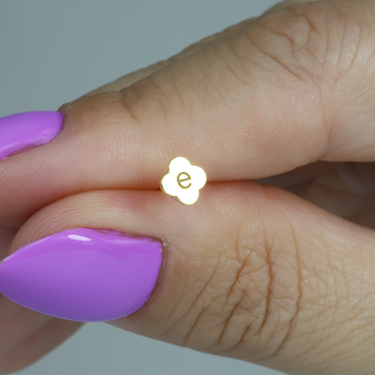 Custom Initial Custom Flatback Ear Piercing 14K Gold
