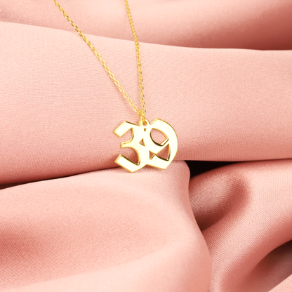 14K Gold Personalized Double Number Necklace