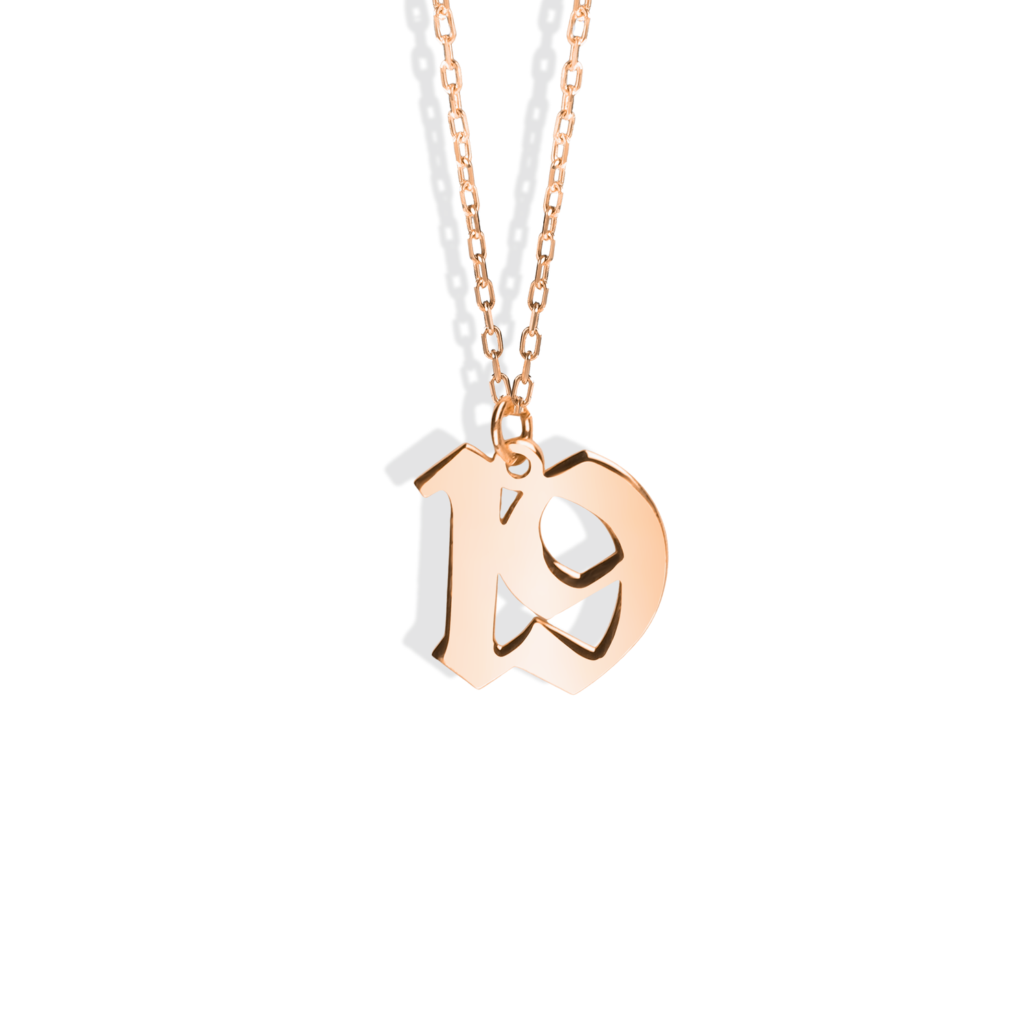 Custom Number Personalized Double Digit Necklace 14K Gold