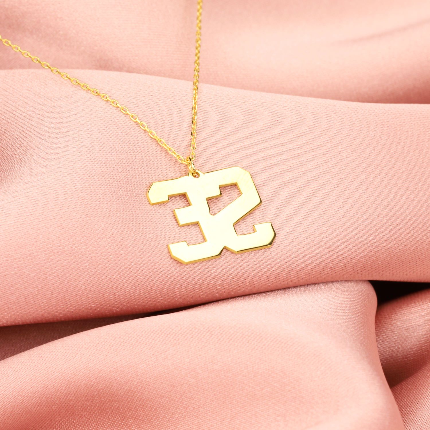 Sports Number Personalized Necklace 14K Gold