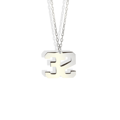 Custom Number Personalized Sport Necklace 14K Gold