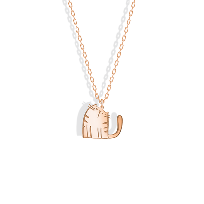 Cute Cat Pendant Necklace 14K Gold / Silver