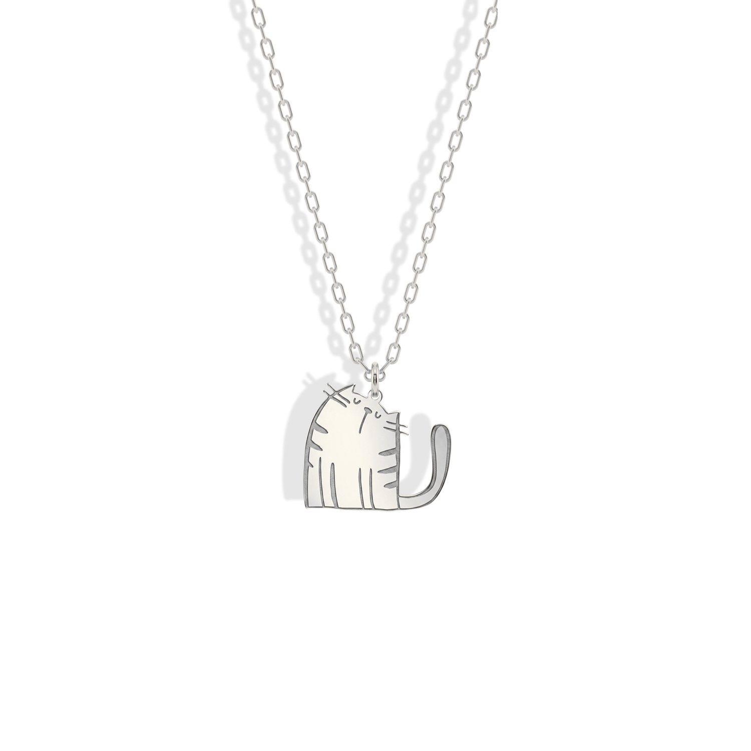Cute Cat Pendant Necklace 14K Gold / Silver