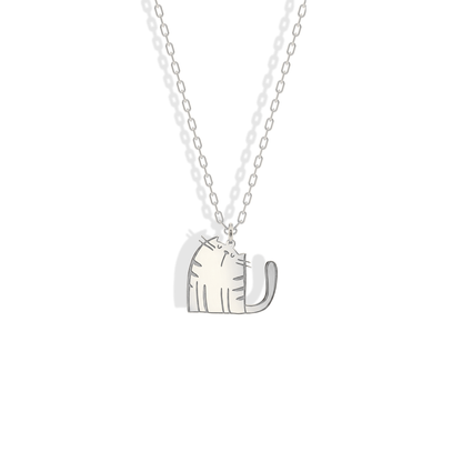 Cute Cat Pendant Necklace 14K Gold / Silver