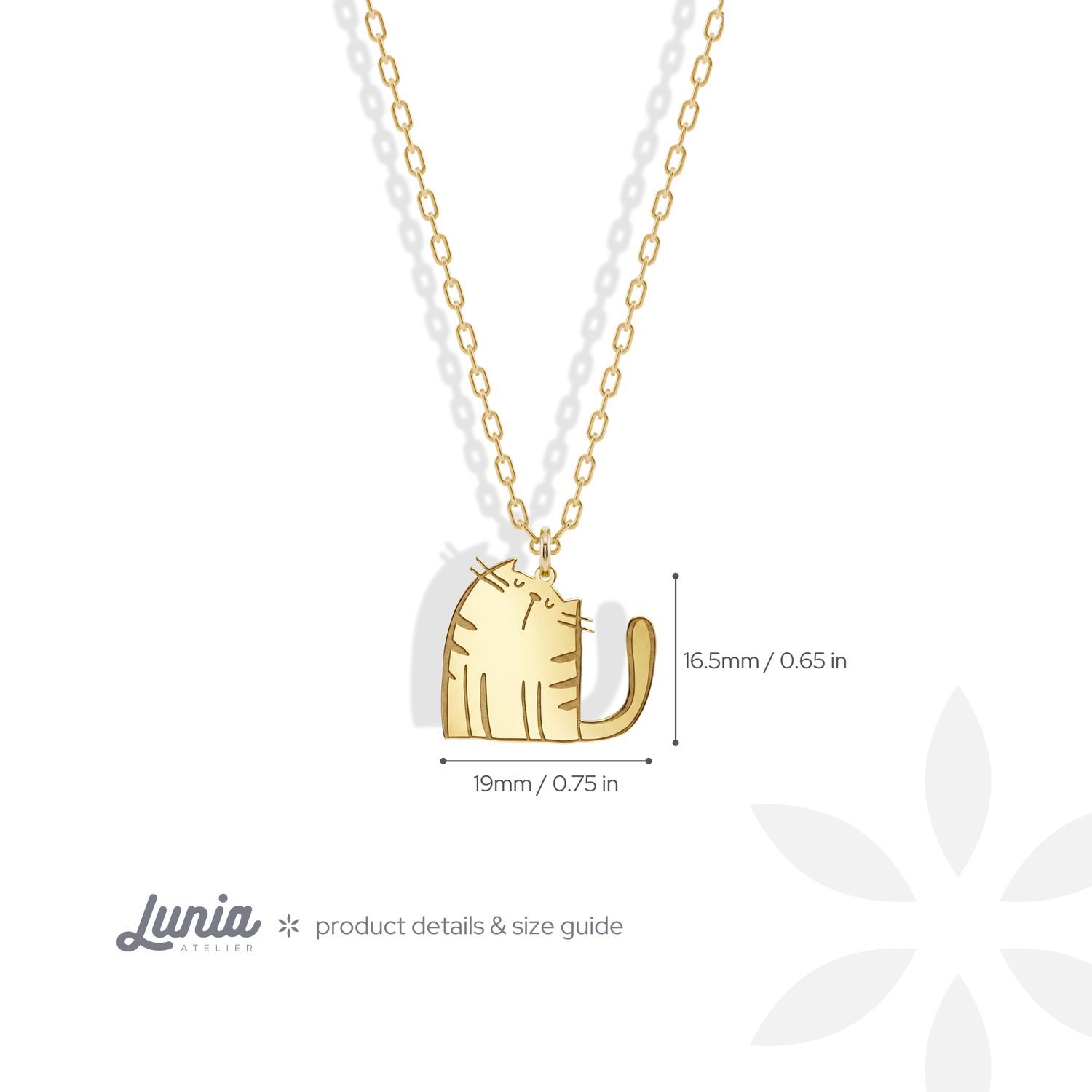 Cute Cat Pendant Necklace 14K Gold / Silver