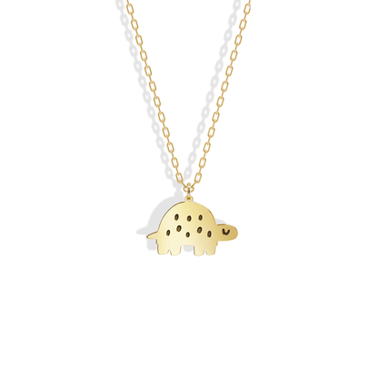 Cute Turtle Pendant Necklace 14K Gold / Silver. A hand crafted turtle necklace inspired by sea turtles, perfect for everyday wear or gifting.