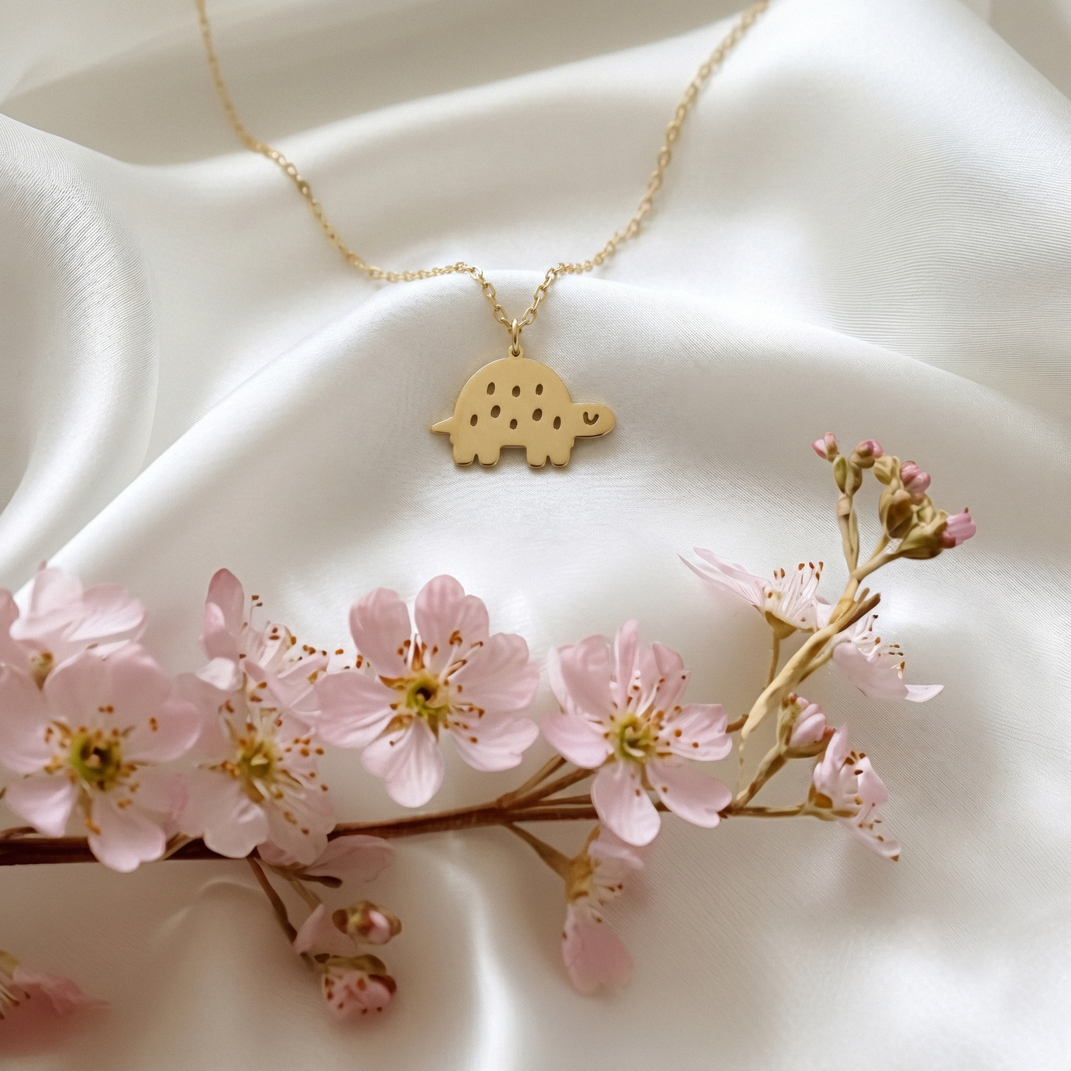 Cute Turtle Pendant Necklace 14K Gold / Silver