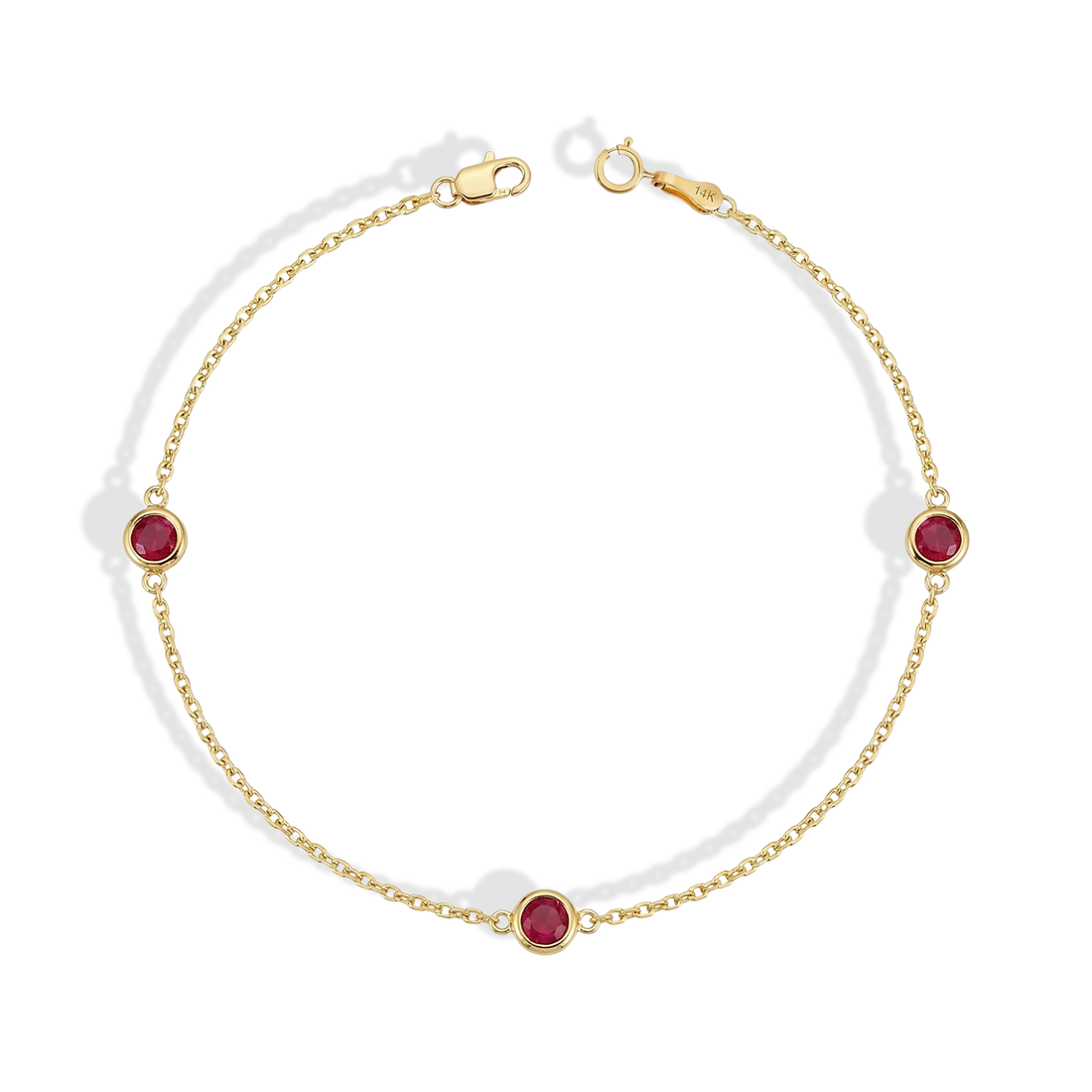 Dainty Custom Birthstone Gemstone Bracelet 14K Gold / Silver