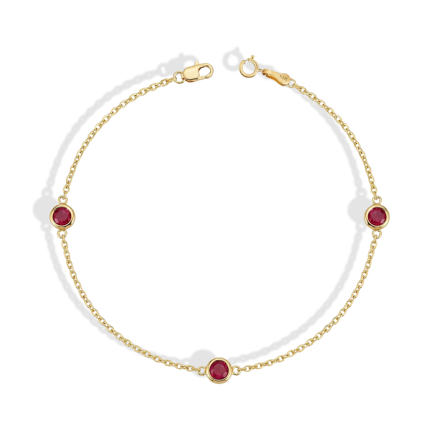 Dainty Custom Birthstone Gemstone Bracelet 14K Gold / Silver