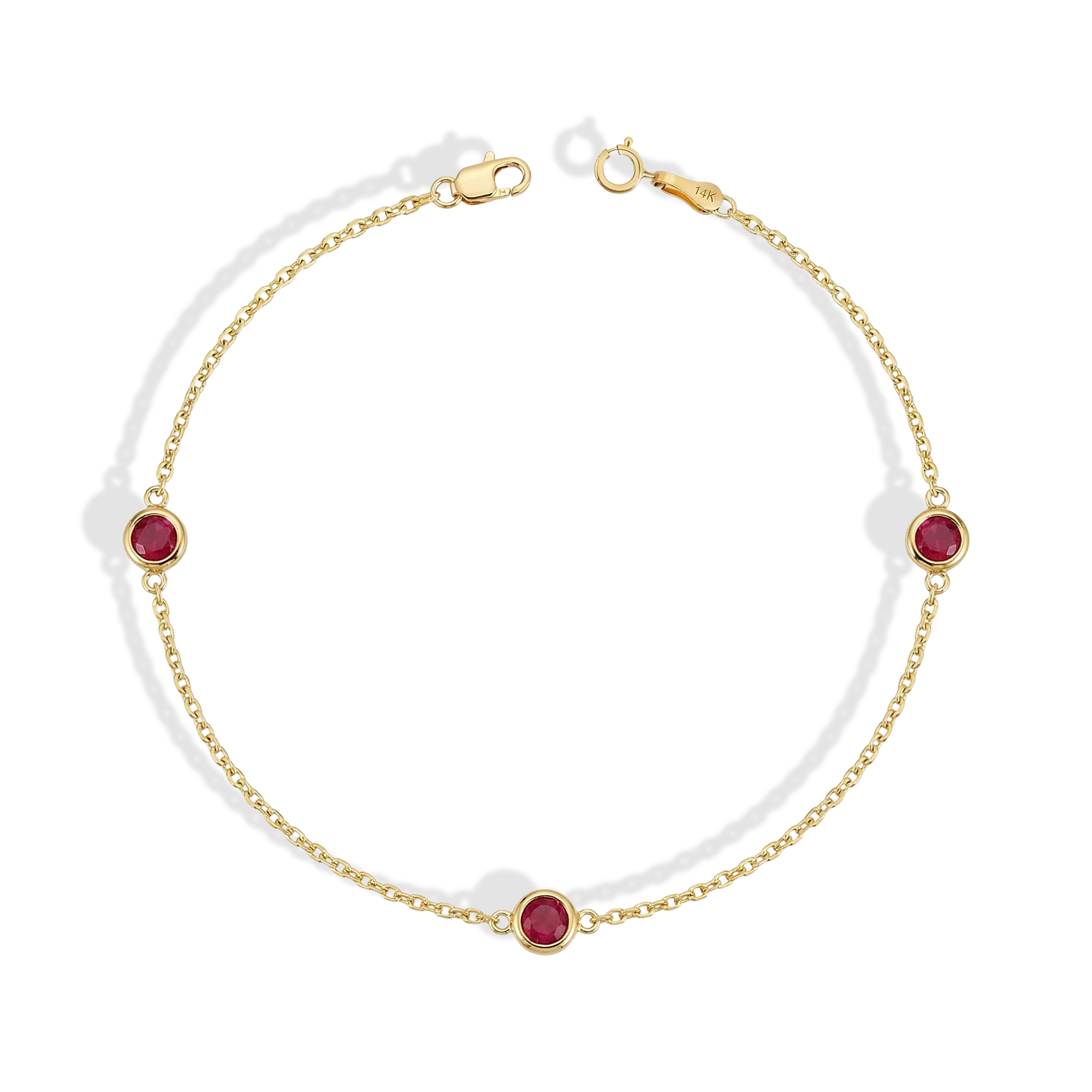 Dainty Custom Birthstone Gemstone Bracelet 14K Gold / Silver