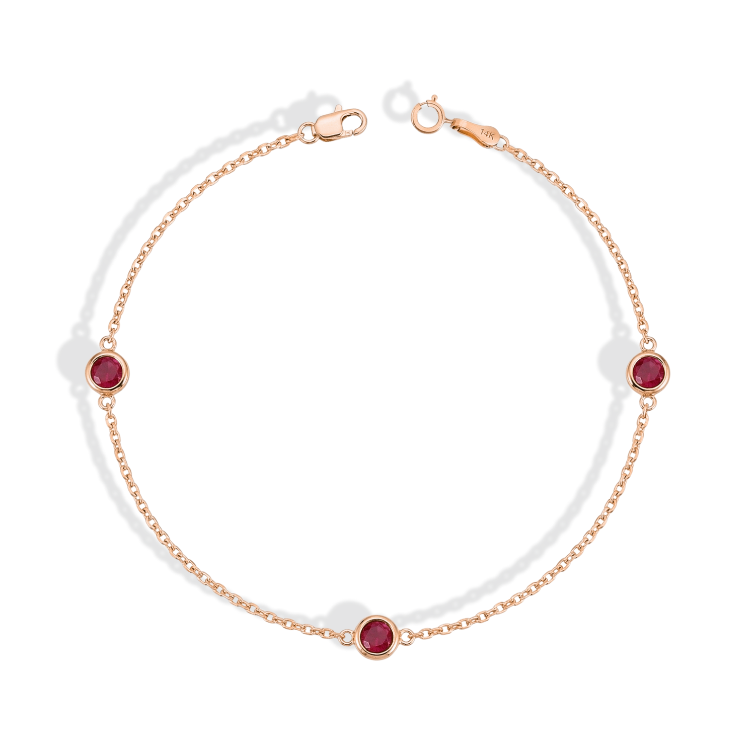 Dainty Custom Birthstone Gemstone Bracelet 14K Gold / Silver