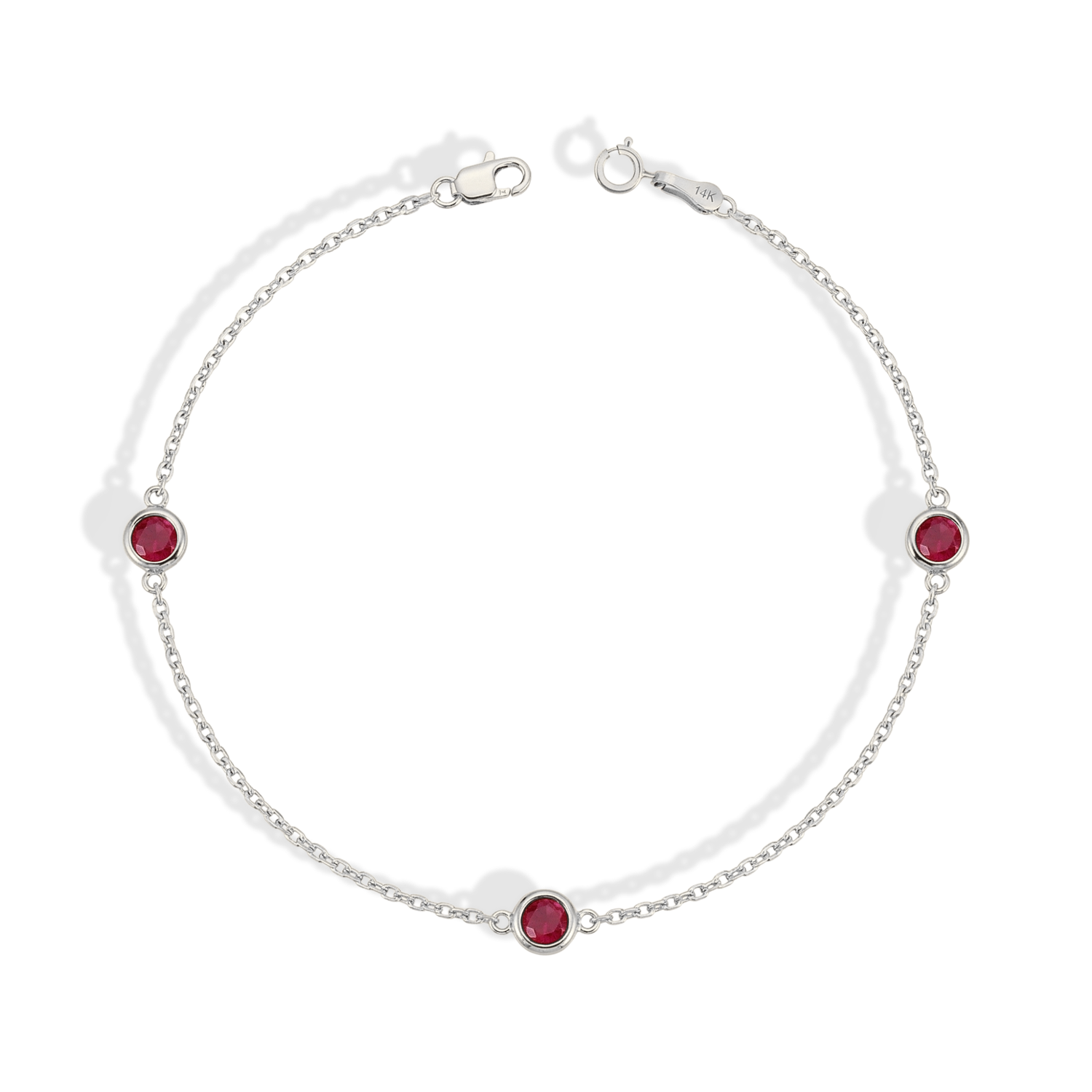 Dainty Custom Birthstone Gemstone Bracelet 14K Gold / Silver
