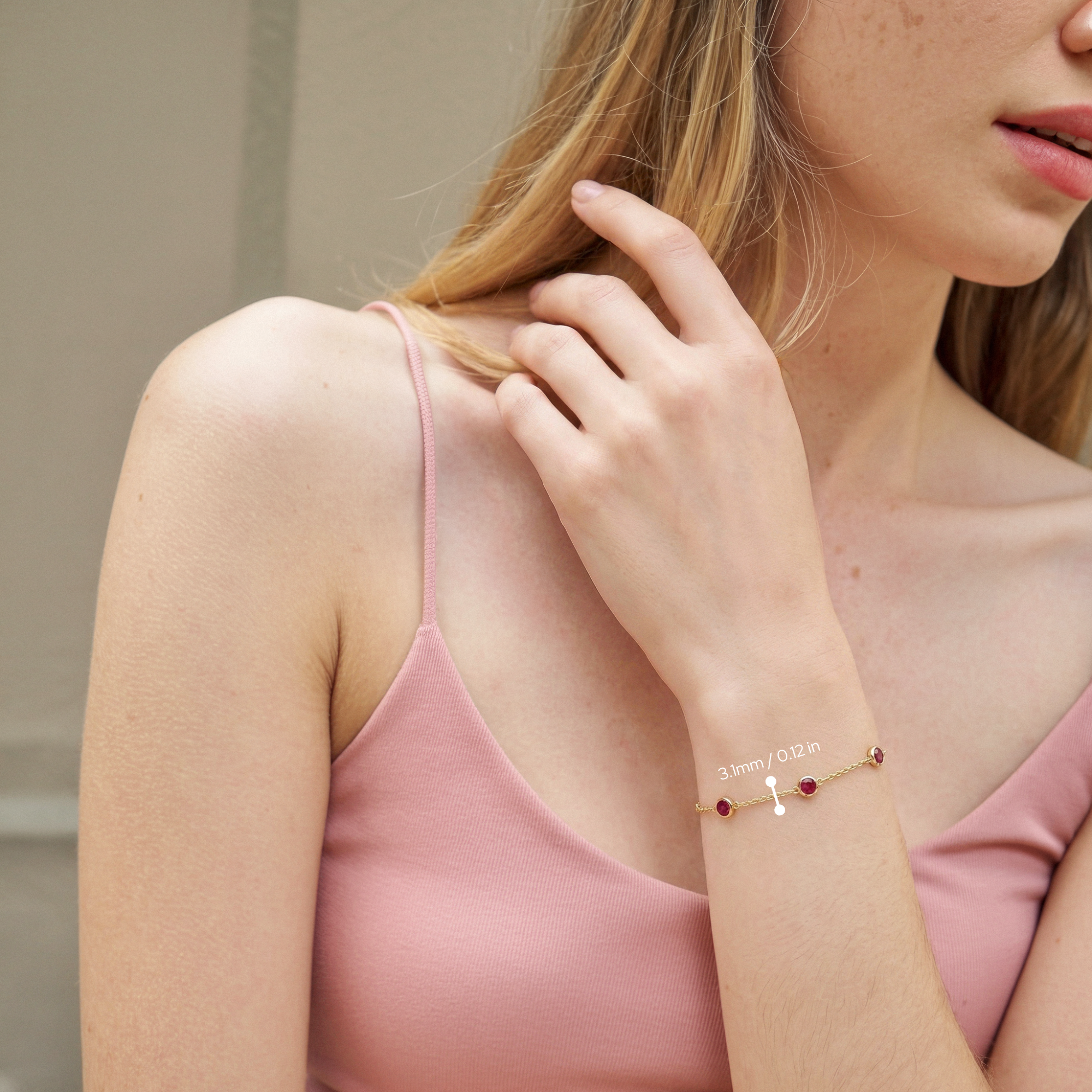 Dainty Custom Birthstone Gemstone Bracelet 14K Gold / Silver
