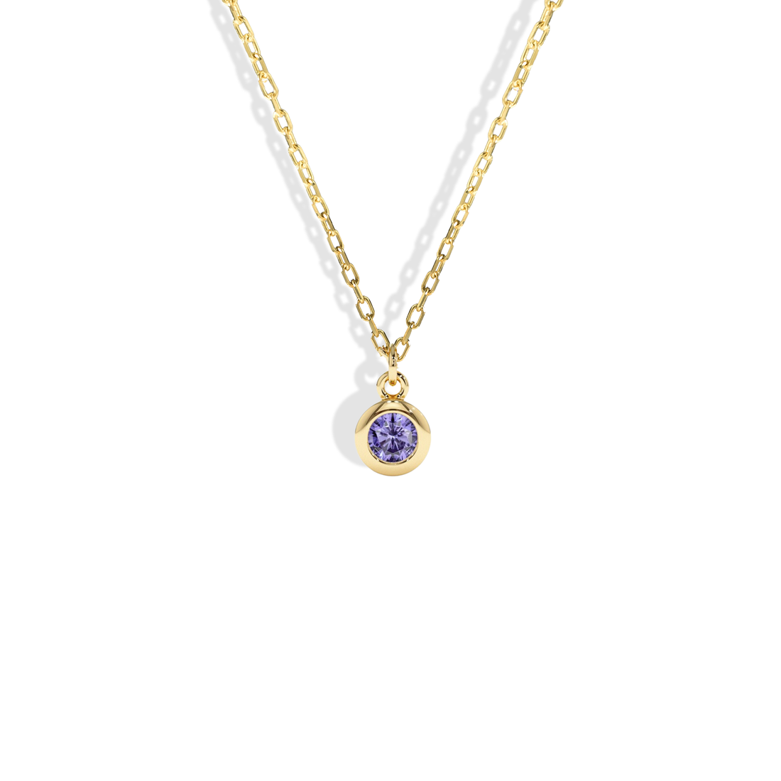 Personalized Birthstone Gemstone Necklace in 14K Gold