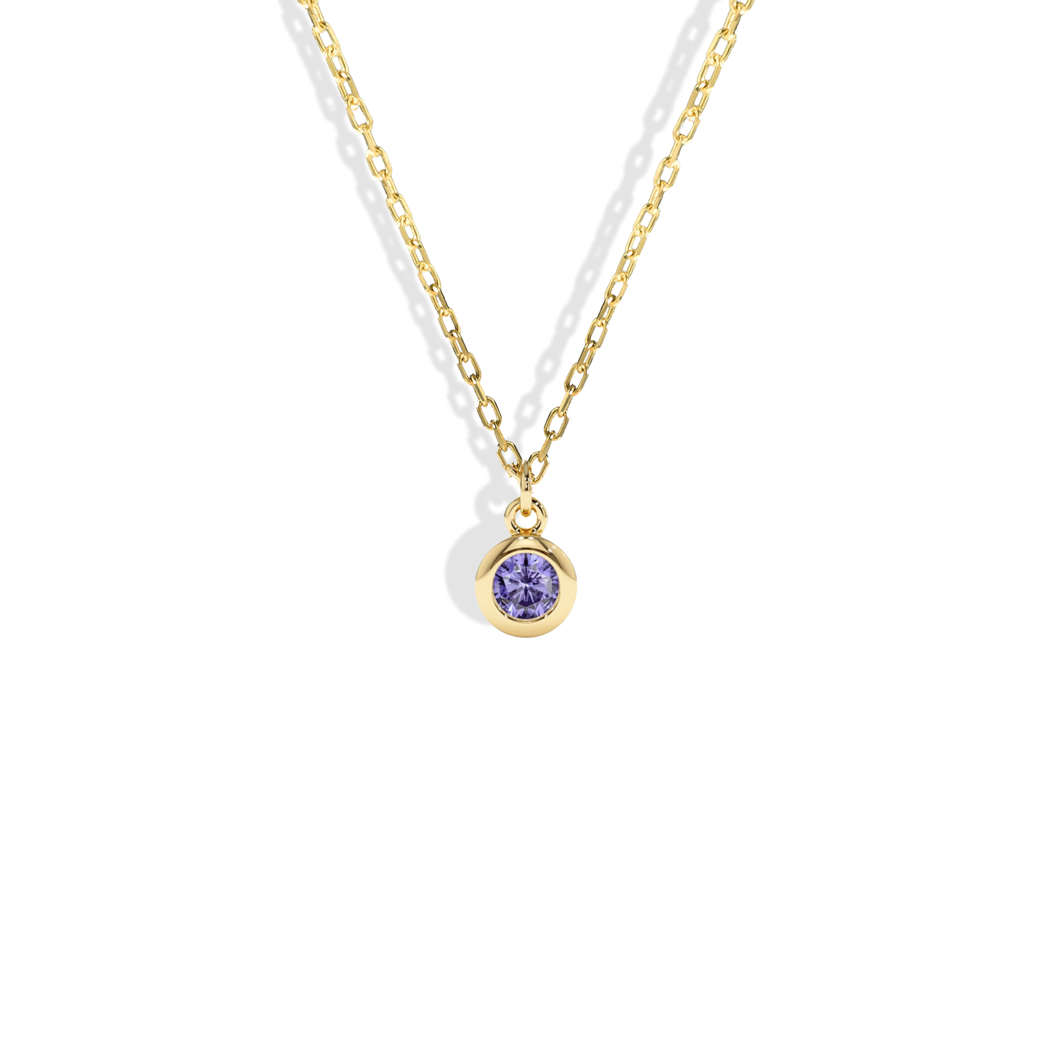 Personalized Birthstone Gemstone Necklace in 14K Gold