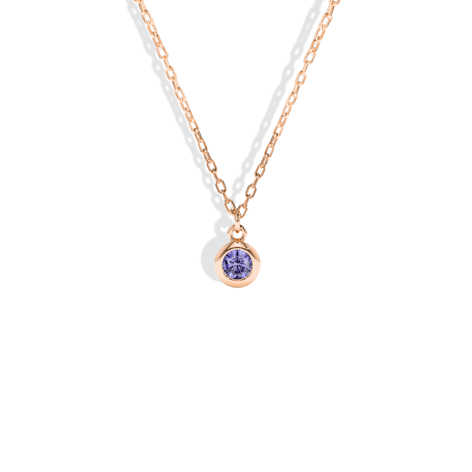 Dainty Birthstone Gemstone Chain Custom Necklace 14K Gold