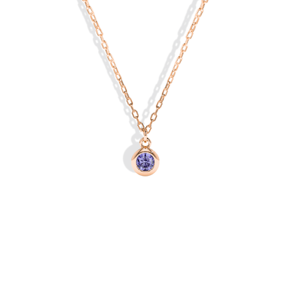 Dainty Birthstone Gemstone Chain Custom Necklace 14K Gold