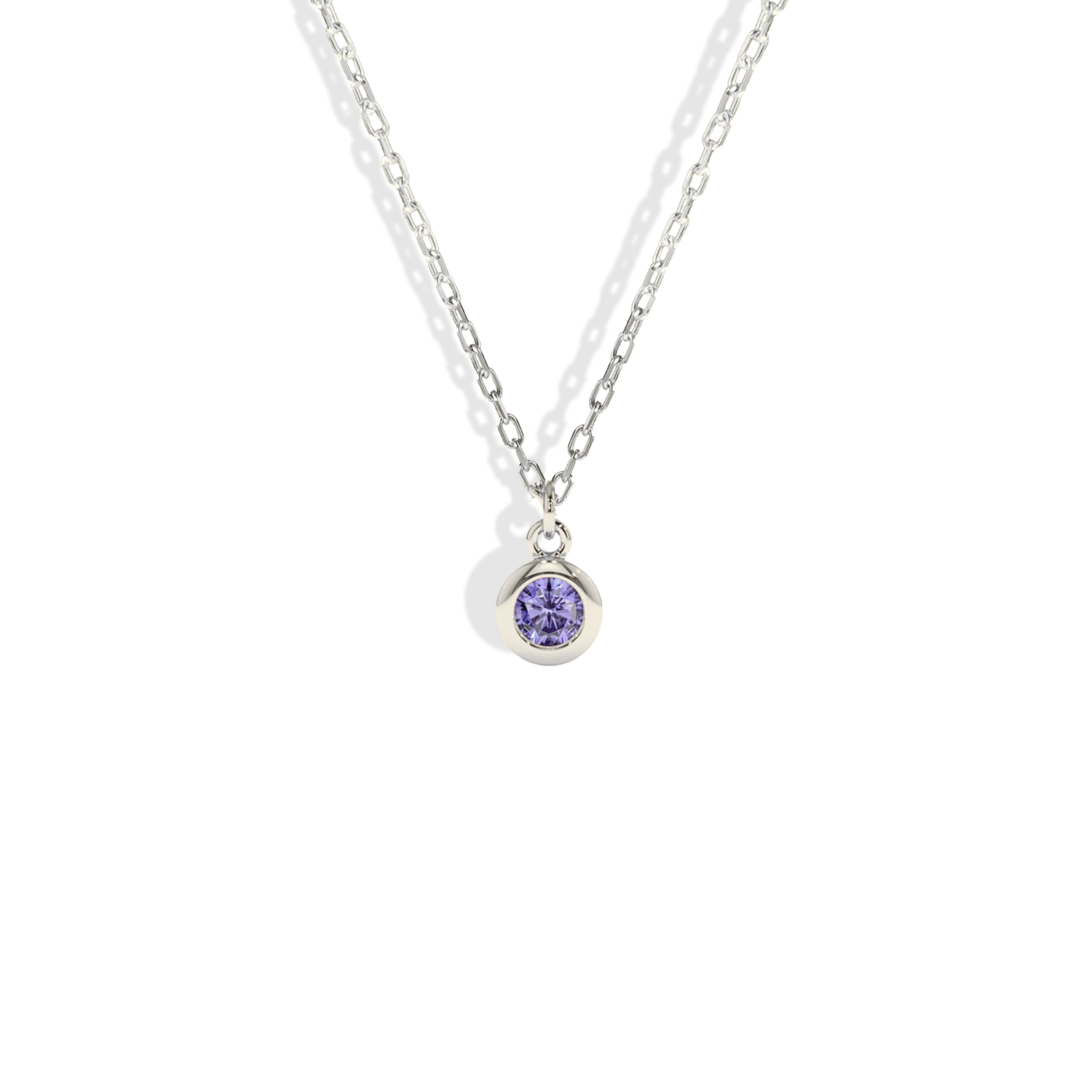 Dainty Birthstone Gemstone Chain Custom Necklace 14K Gold