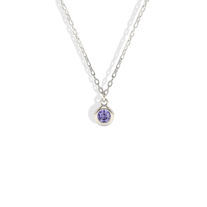 Dainty Birthstone Gemstone Chain Custom Necklace 14K Gold