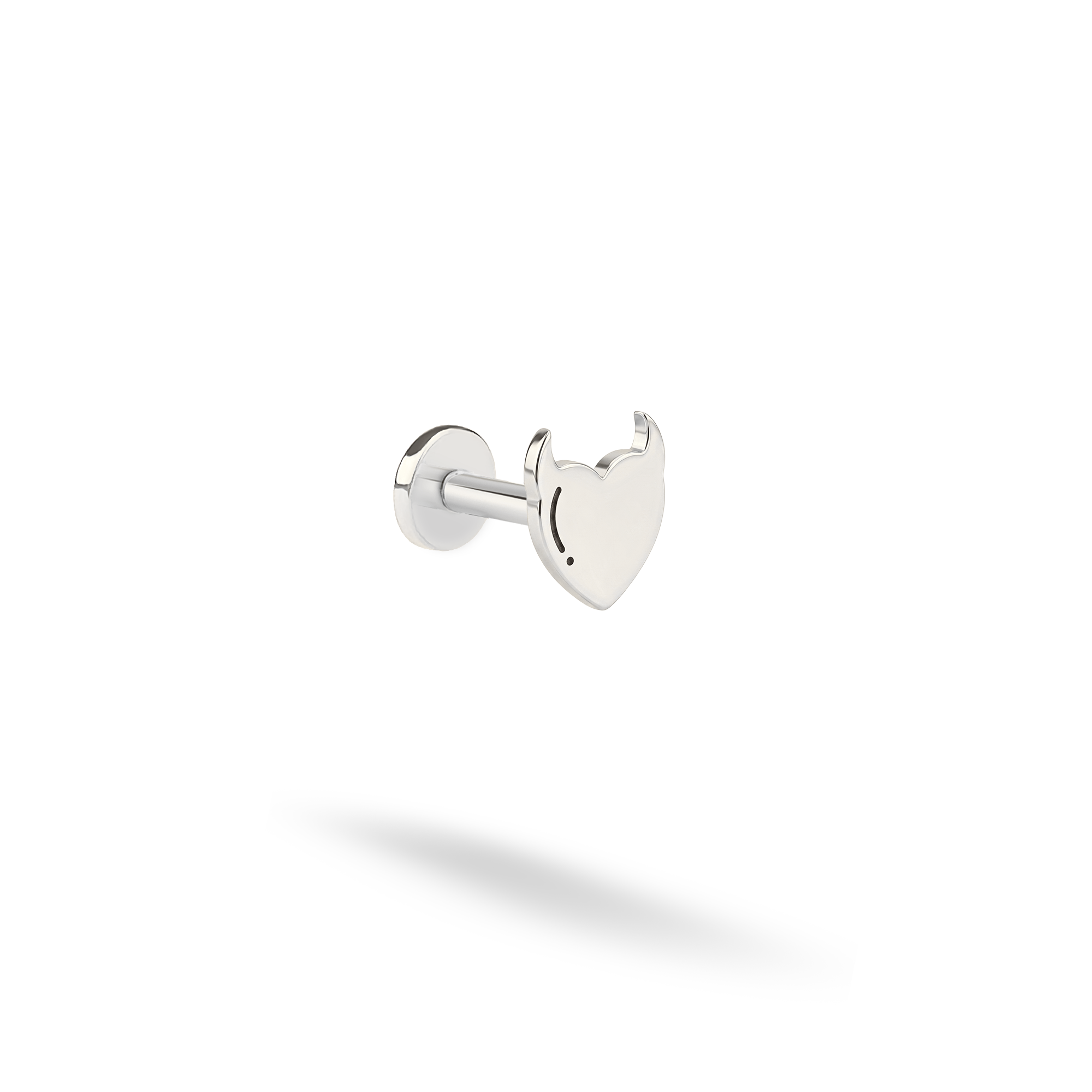 Devil Heart Flatback Ear Piercing 14K Gold / Silver