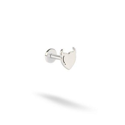 Devil Heart Flatback Ear Piercing 14K Gold / Silver