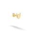 Devil Heart Flatback Ear Piercing in 14K Gold or Silver. Hand Made Horned Heart design with a cute devil style for cartilage, helix, tragus, or lobe.