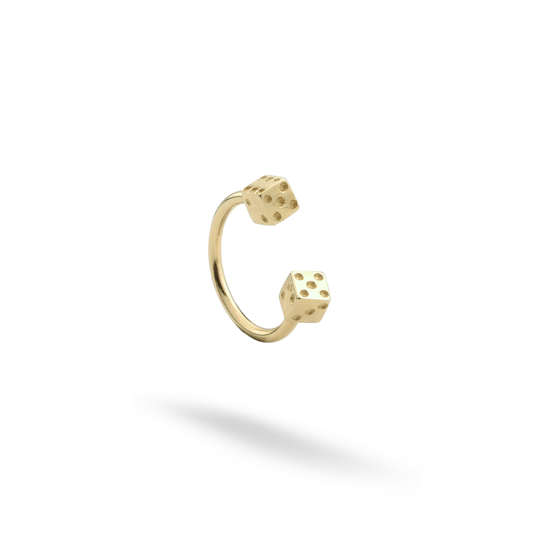 Dice Hoop Ear Piercing 14K Gold