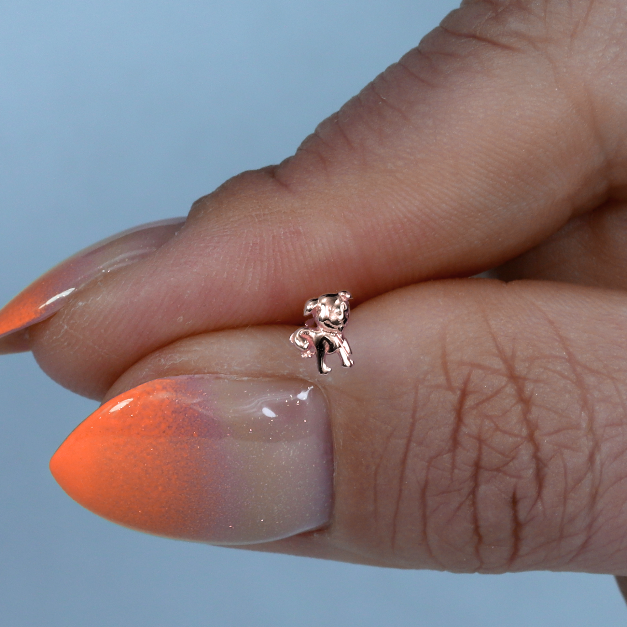 Dog Flatback Ear Piercing 14K Gold