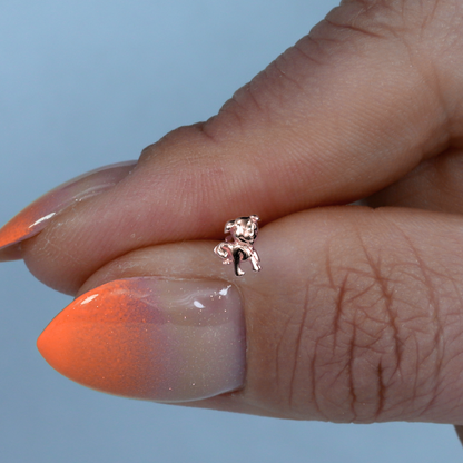 Dog Flatback Ear Piercing 14K Gold