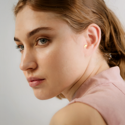 Dolphin Flatback Ear Piercing 14K Gold